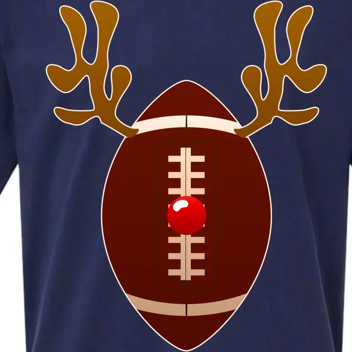 Christmas Football Reindeer Sueded Cloud Jersey T-Shirt