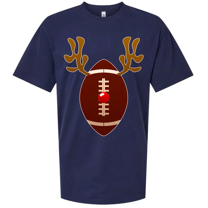 Christmas Football Reindeer Sueded Cloud Jersey T-Shirt