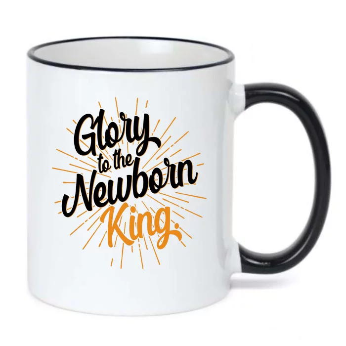 Christmas Glory To The Newborn King Black Color Changing Mug