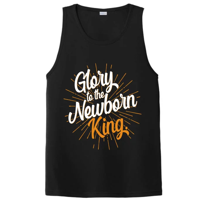 Christmas Glory To The Newborn King Performance Tank