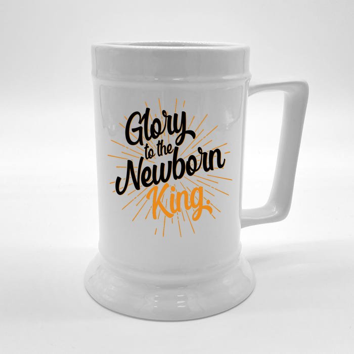 Christmas Glory To The Newborn King Front & Back Beer Stein