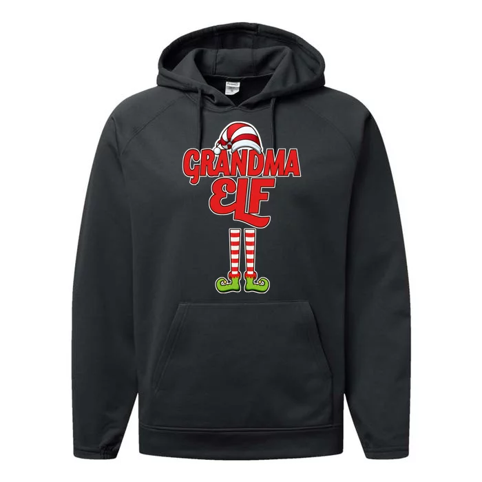 Christmas Grandma Elf Performance Fleece Hoodie