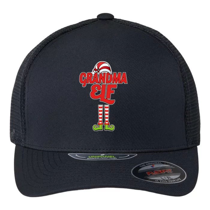 Christmas Grandma Elf Flexfit Unipanel Trucker Cap