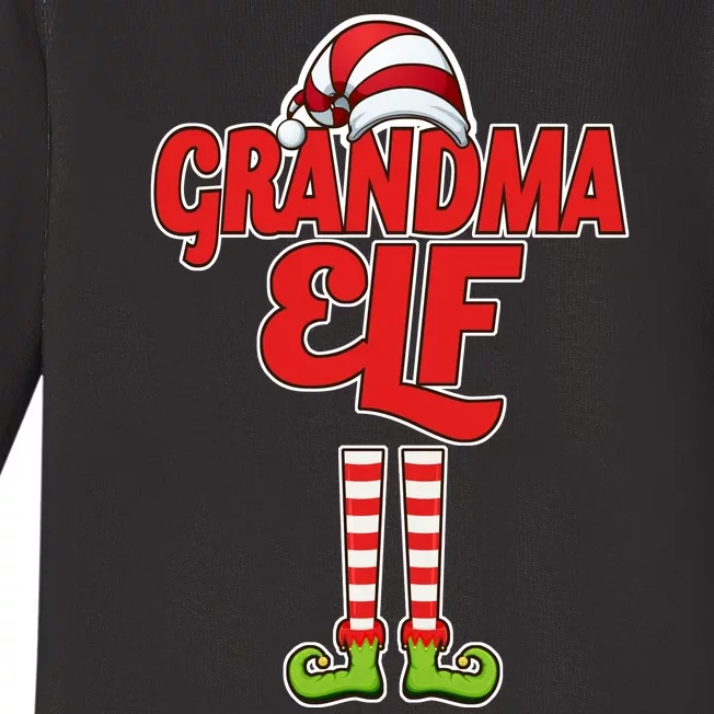 Christmas Grandma Elf Baby Long Sleeve Bodysuit