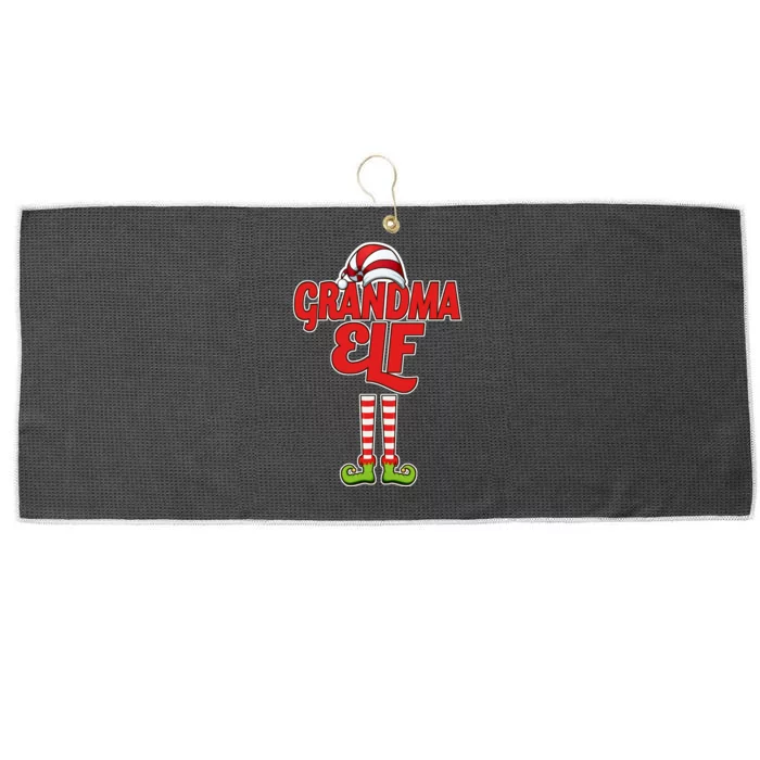 Christmas Grandma Elf Large Microfiber Waffle Golf Towel