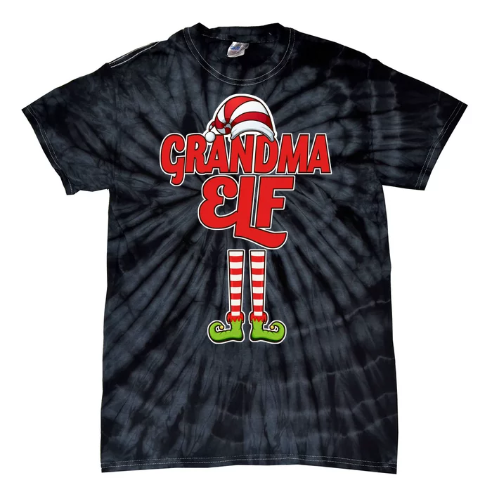 Christmas Grandma Elf Tie-Dye T-Shirt