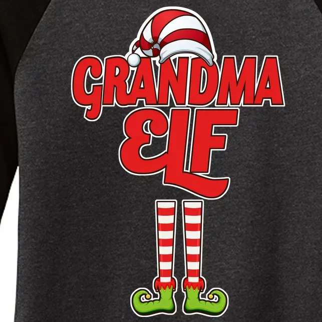 Christmas Grandma Elf Women's Tri-Blend 3/4-Sleeve Raglan Shirt