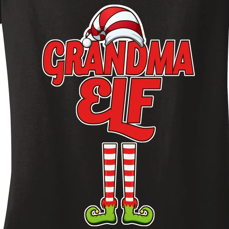 Christmas Grandma Elf Women's V-Neck T-Shirt