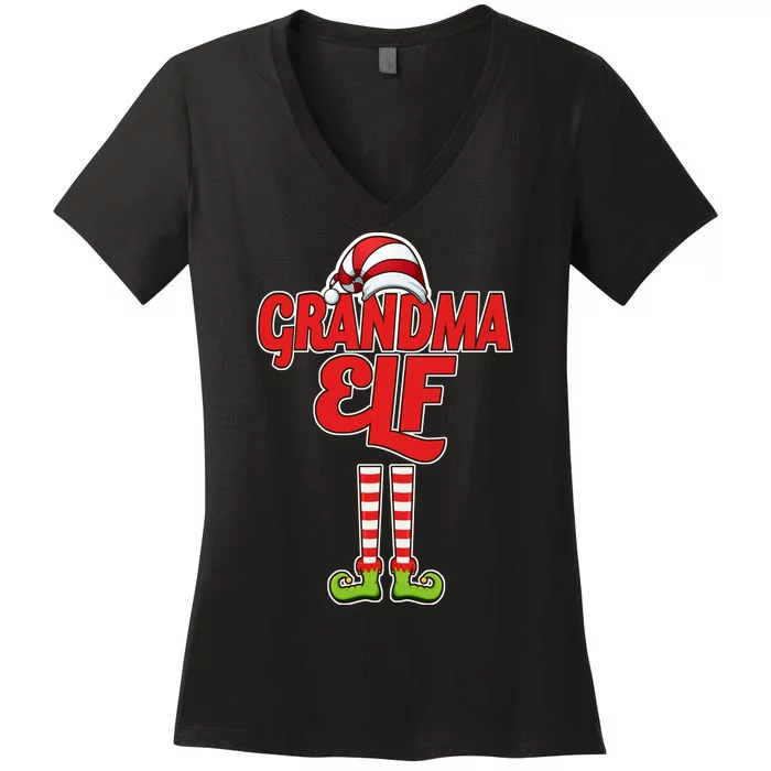 Christmas Grandma Elf Women's V-Neck T-Shirt