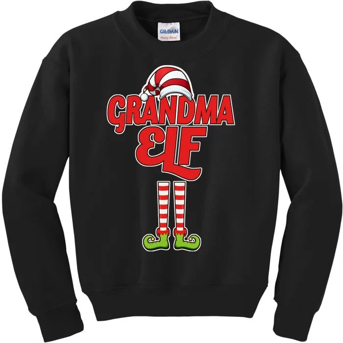 Christmas Grandma Elf Kids Sweatshirt