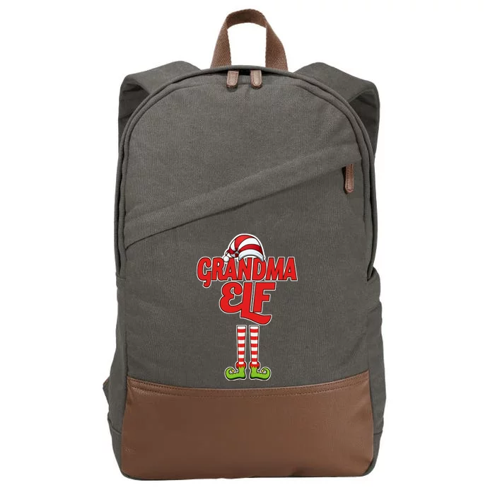 Christmas Grandma Elf Cotton Canvas Backpack