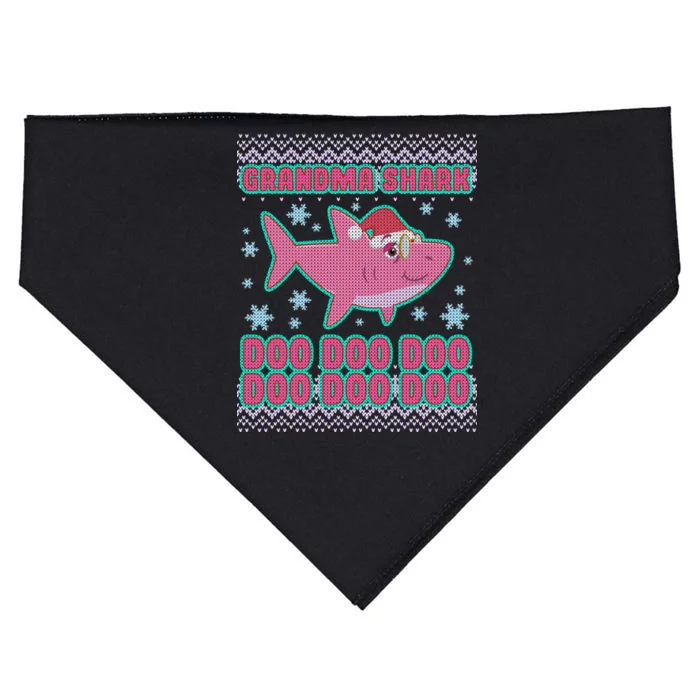 Christmas Grandma Shark Doo Doo Doo USA-Made Doggie Bandana