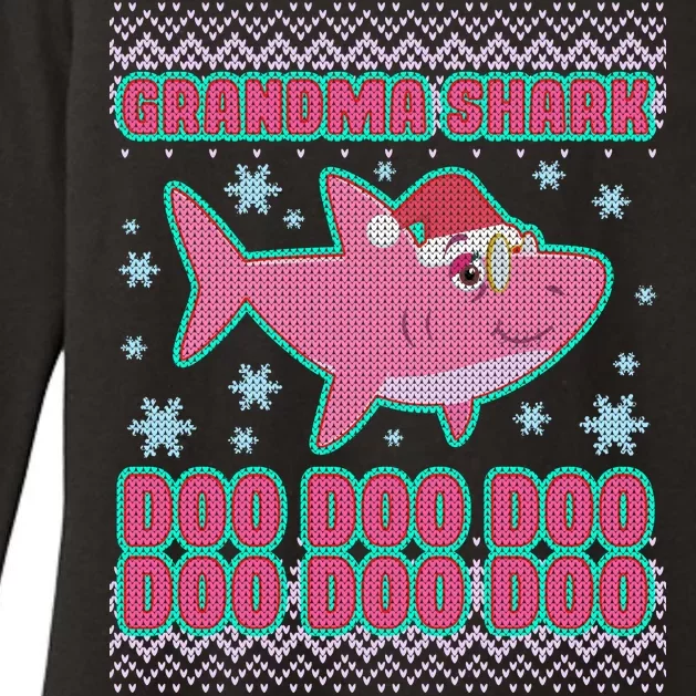 Christmas Grandma Shark Doo Doo Doo Womens CVC Long Sleeve Shirt