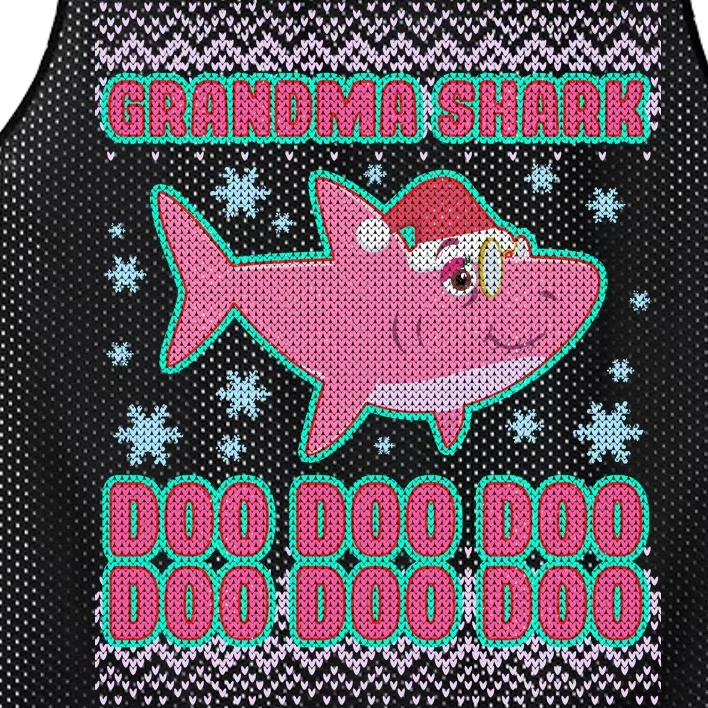 Christmas Grandma Shark Doo Doo Doo Mesh Reversible Basketball Jersey Tank