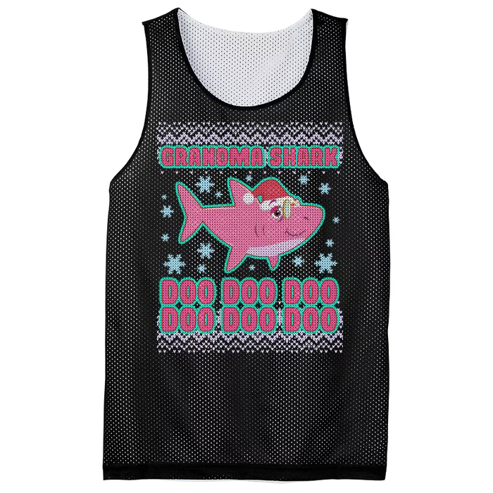 Christmas Grandma Shark Doo Doo Doo Mesh Reversible Basketball Jersey Tank