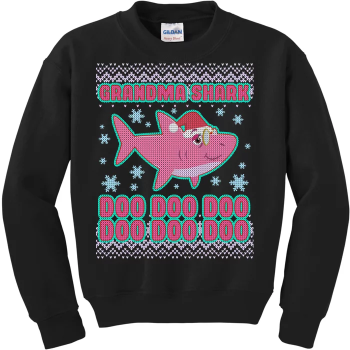 Christmas Grandma Shark Doo Doo Doo Kids Sweatshirt