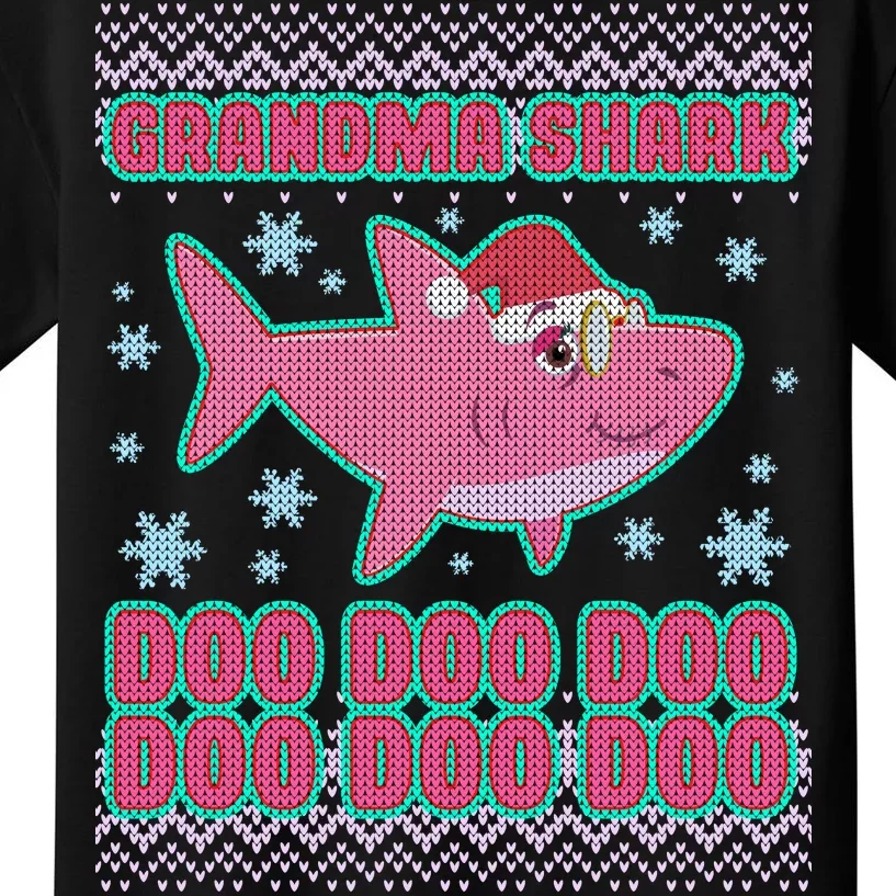 Christmas Grandma Shark Doo Doo Doo Kids T-Shirt