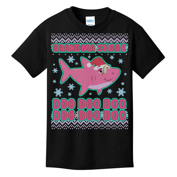 Christmas Grandma Shark Doo Doo Doo Kids T-Shirt