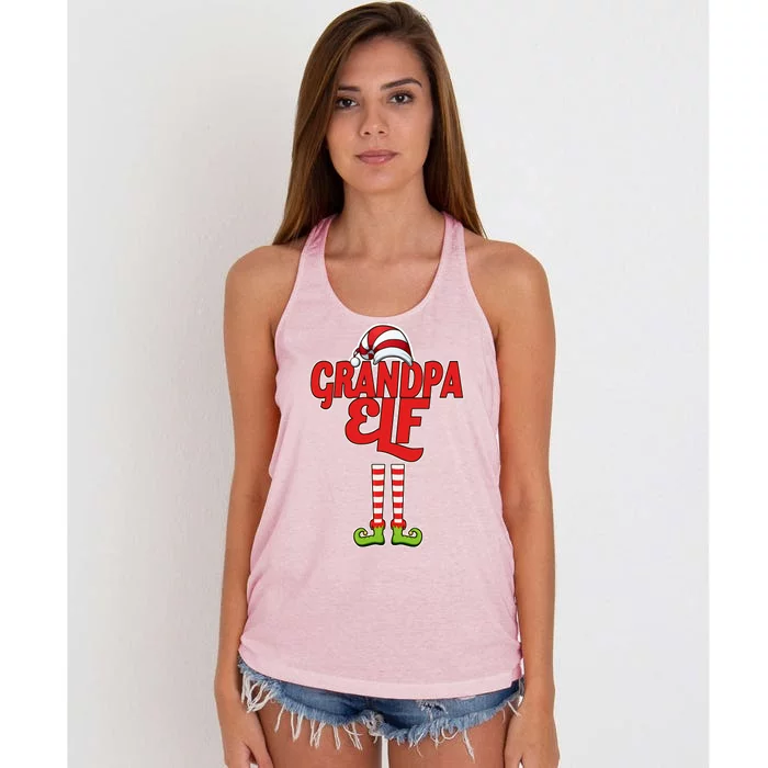 Christmas Grandpa Elf Women's Knotted Racerback Tank