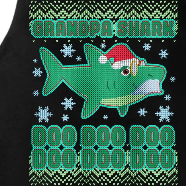 Christmas Grandpa Shark Doo Doo Doo Ladies Tri-Blend Wicking Tank