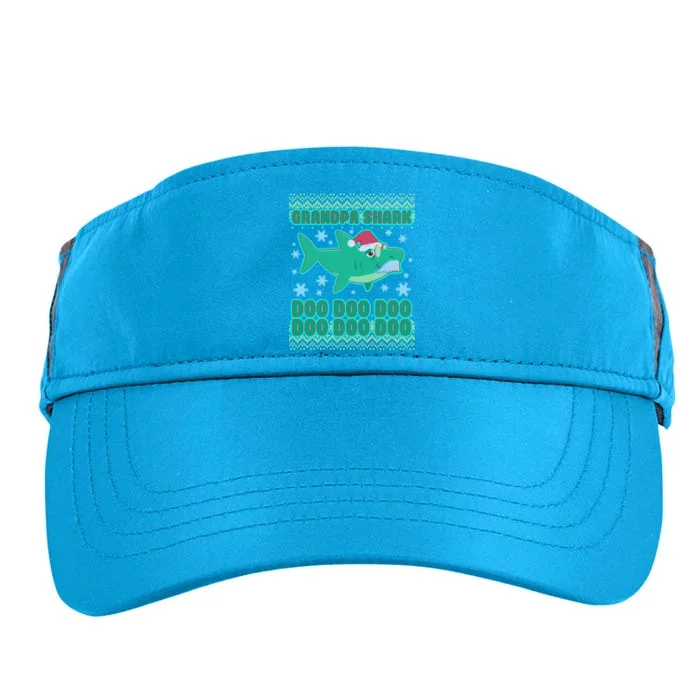 Christmas Grandpa Shark Doo Doo Doo Adult Drive Performance Visor