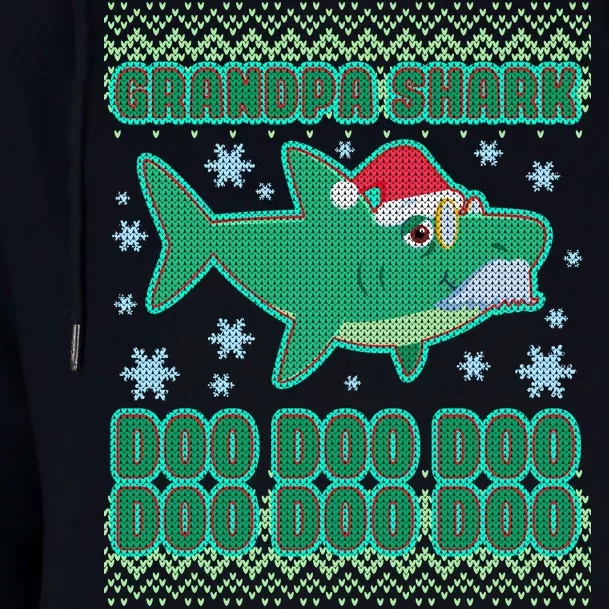 Christmas Grandpa Shark Doo Doo Doo Womens Funnel Neck Pullover Hood