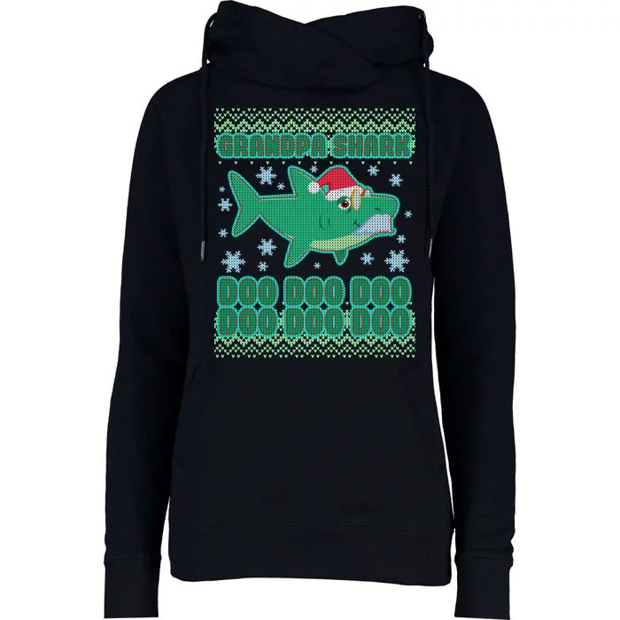 Christmas Grandpa Shark Doo Doo Doo Womens Funnel Neck Pullover Hood