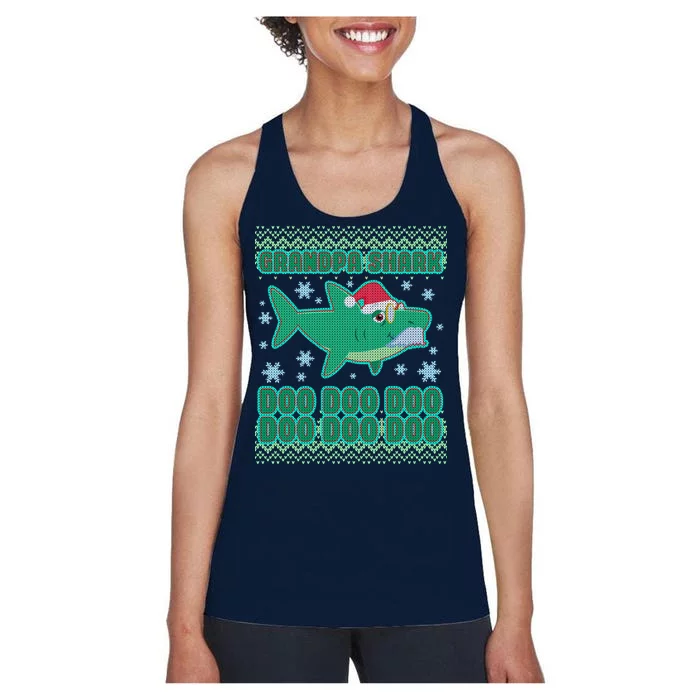 Christmas Grandpa Shark Doo Doo Doo Women's Racerback Tank