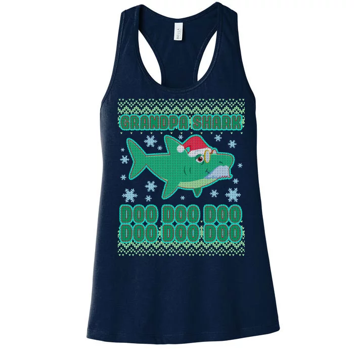 Christmas Grandpa Shark Doo Doo Doo Women's Racerback Tank