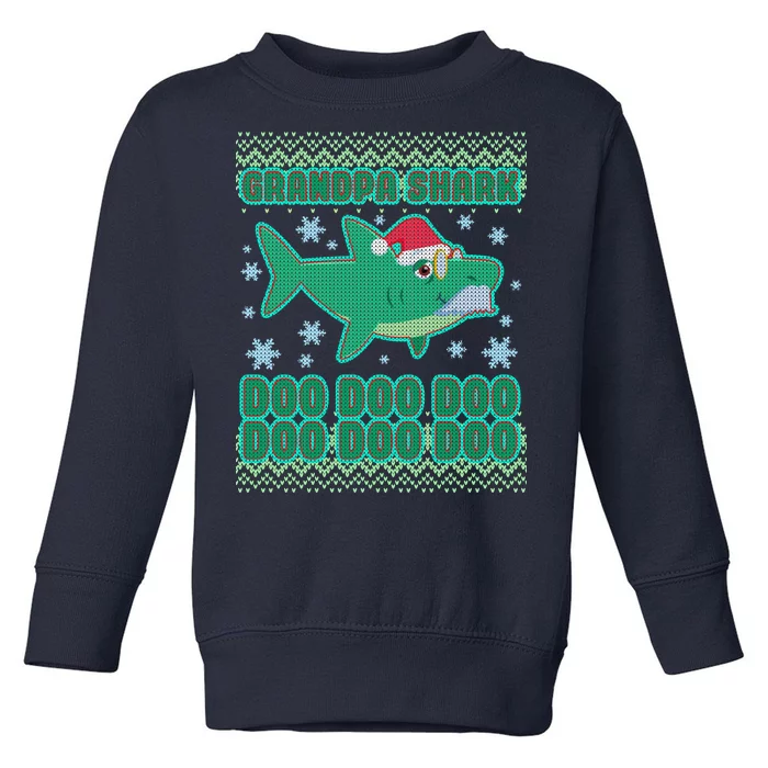 Christmas Grandpa Shark Doo Doo Doo Toddler Sweatshirt