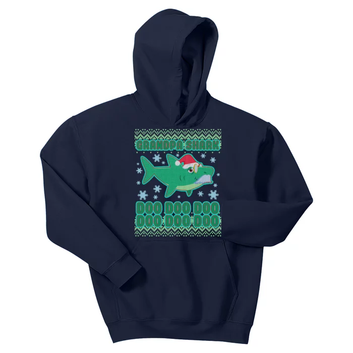 Christmas Grandpa Shark Doo Doo Doo Kids Hoodie