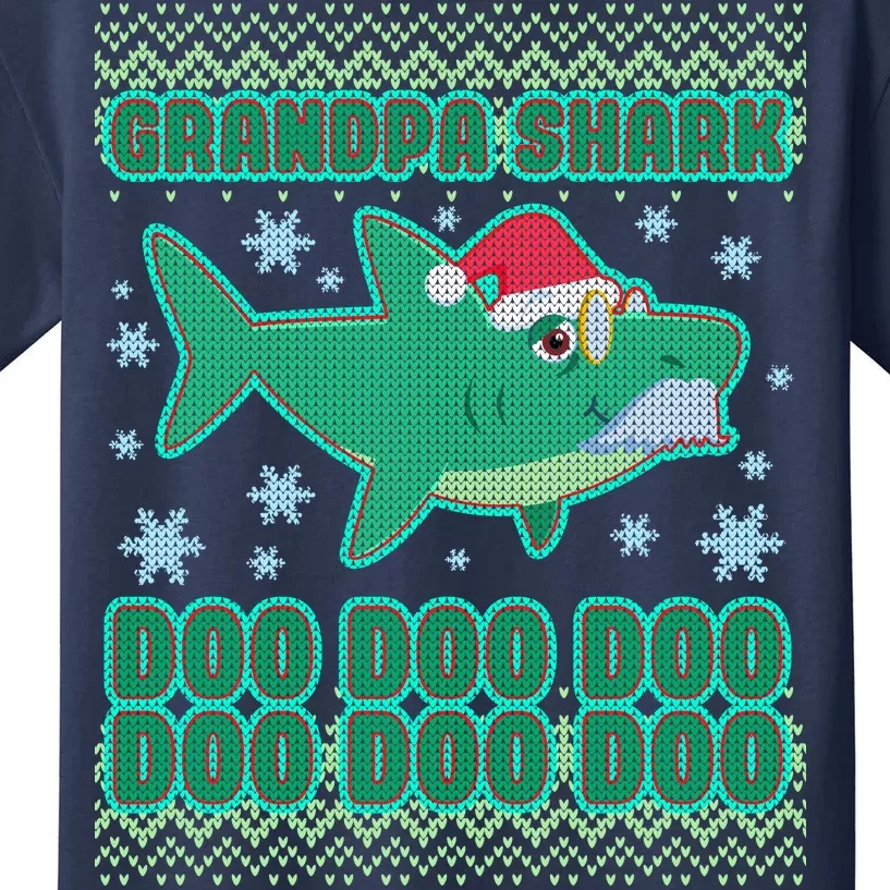 Christmas Grandpa Shark Doo Doo Doo Kids T-Shirt