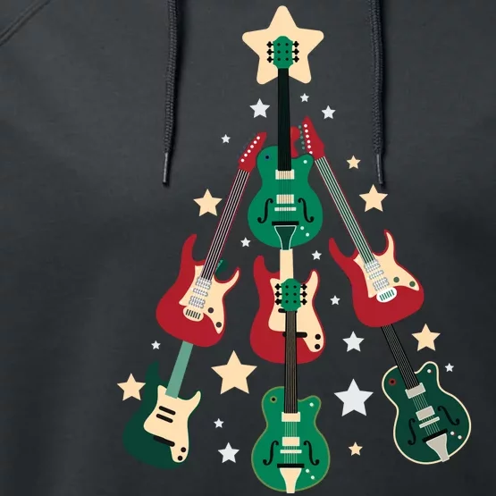 Christmas Guitar Tree Performance Fleece Hoodie