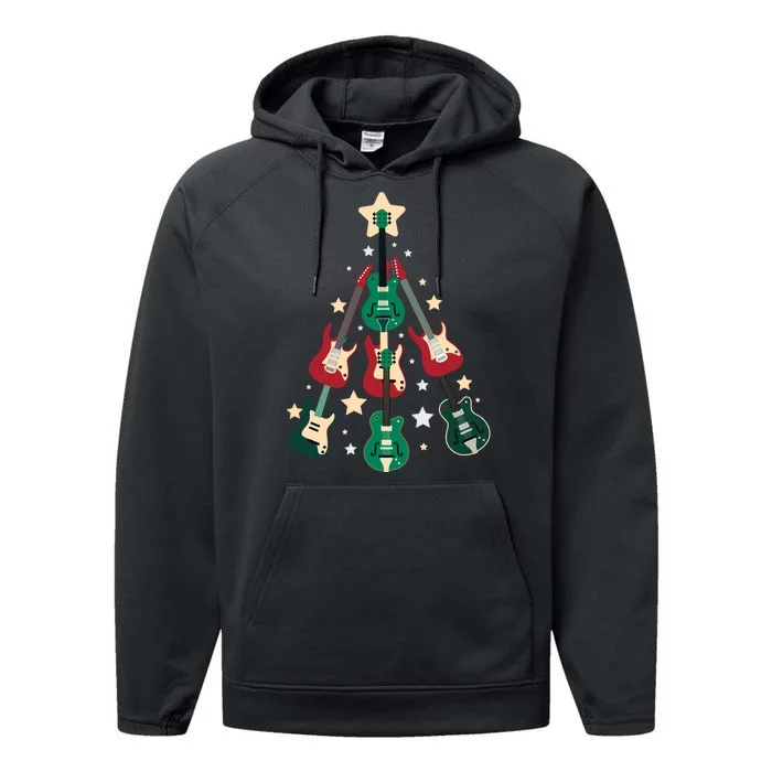 Christmas Guitar Tree Performance Fleece Hoodie