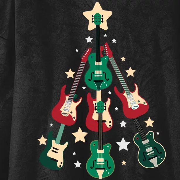 Christmas Guitar Tree Hooded Wearable Blanket