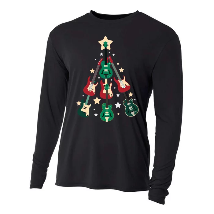 Christmas Guitar Tree Cooling Performance Long Sleeve Crew