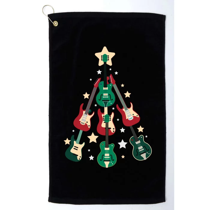 Christmas Guitar Tree Platinum Collection Golf Towel