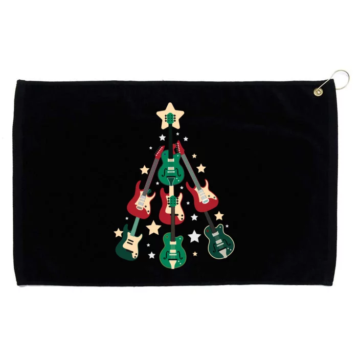 Christmas Guitar Tree Grommeted Golf Towel