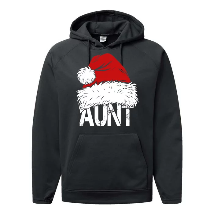 Christmas Hat Santa Aunt Performance Fleece Hoodie