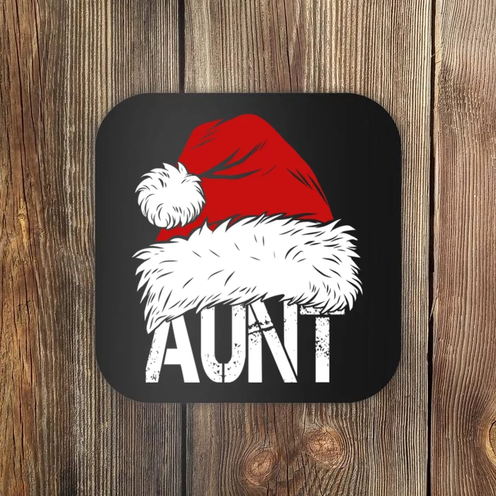 Christmas Hat Santa Aunt Coaster