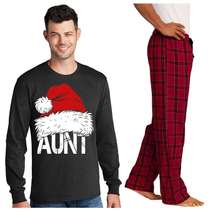 Christmas Hat Santa Aunt Long Sleeve Pajama Set