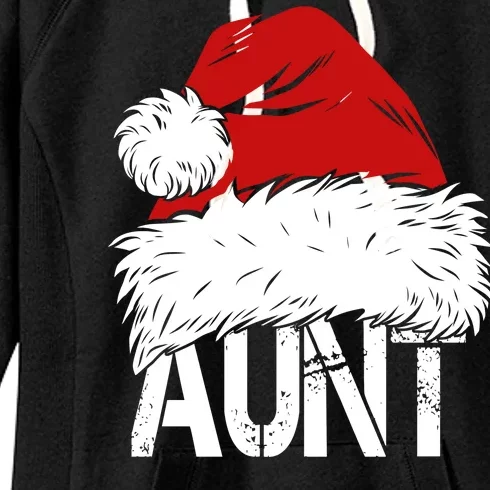 Christmas Hat Santa Aunt Women's Fleece Hoodie