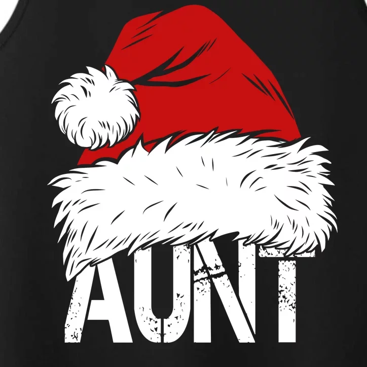 Christmas Hat Santa Aunt Performance Tank