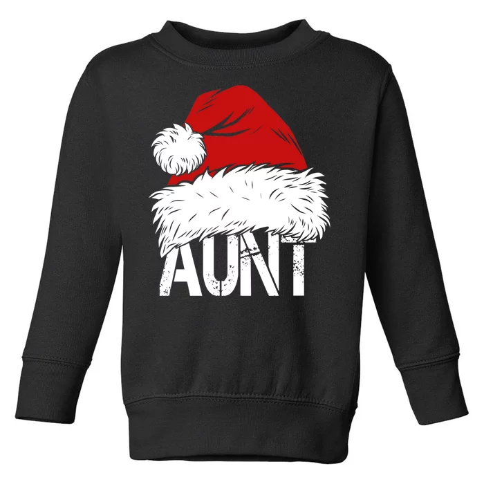 Christmas Hat Santa Aunt Toddler Sweatshirt