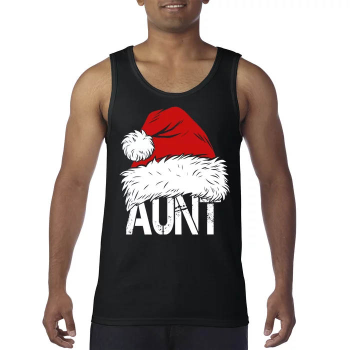 Christmas Hat Santa Aunt Tank Top