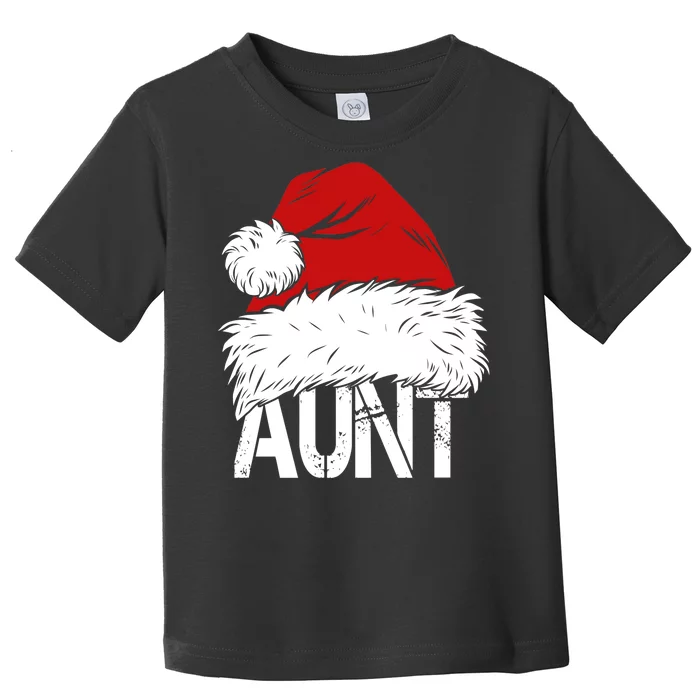 Christmas Hat Santa Aunt Toddler T-Shirt