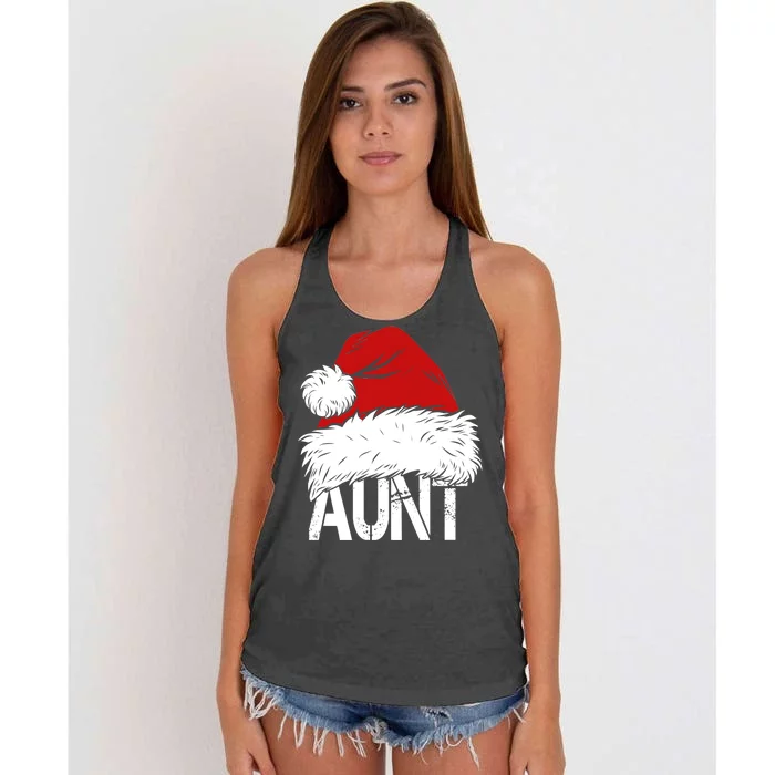 Christmas Hat Santa Aunt Women's Knotted Racerback Tank