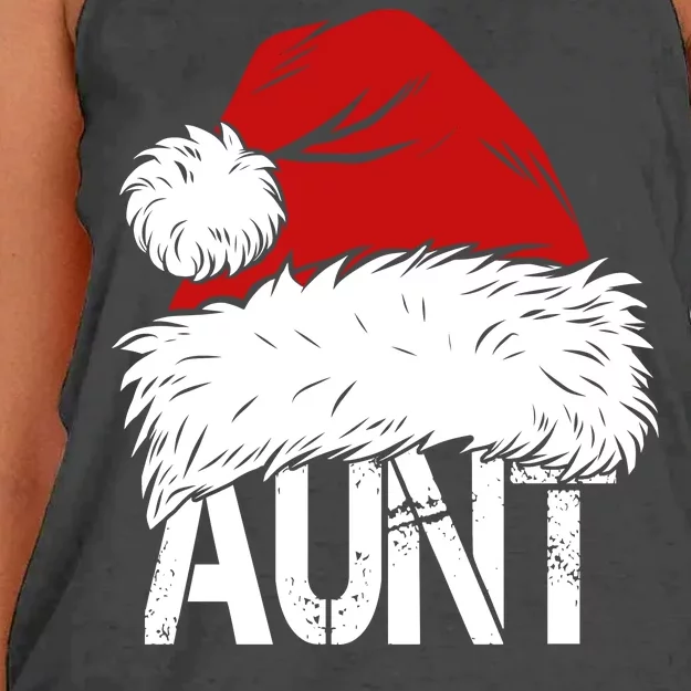 Christmas Hat Santa Aunt Women's Knotted Racerback Tank