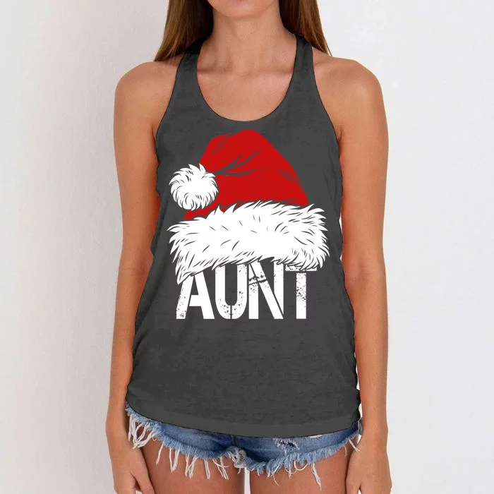 Christmas Hat Santa Aunt Women's Knotted Racerback Tank