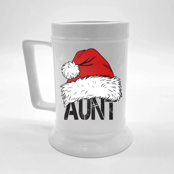 Christmas Hat Santa Aunt Front & Back Beer Stein